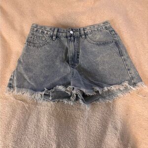 Denim Frayed Hem Women's Shorts